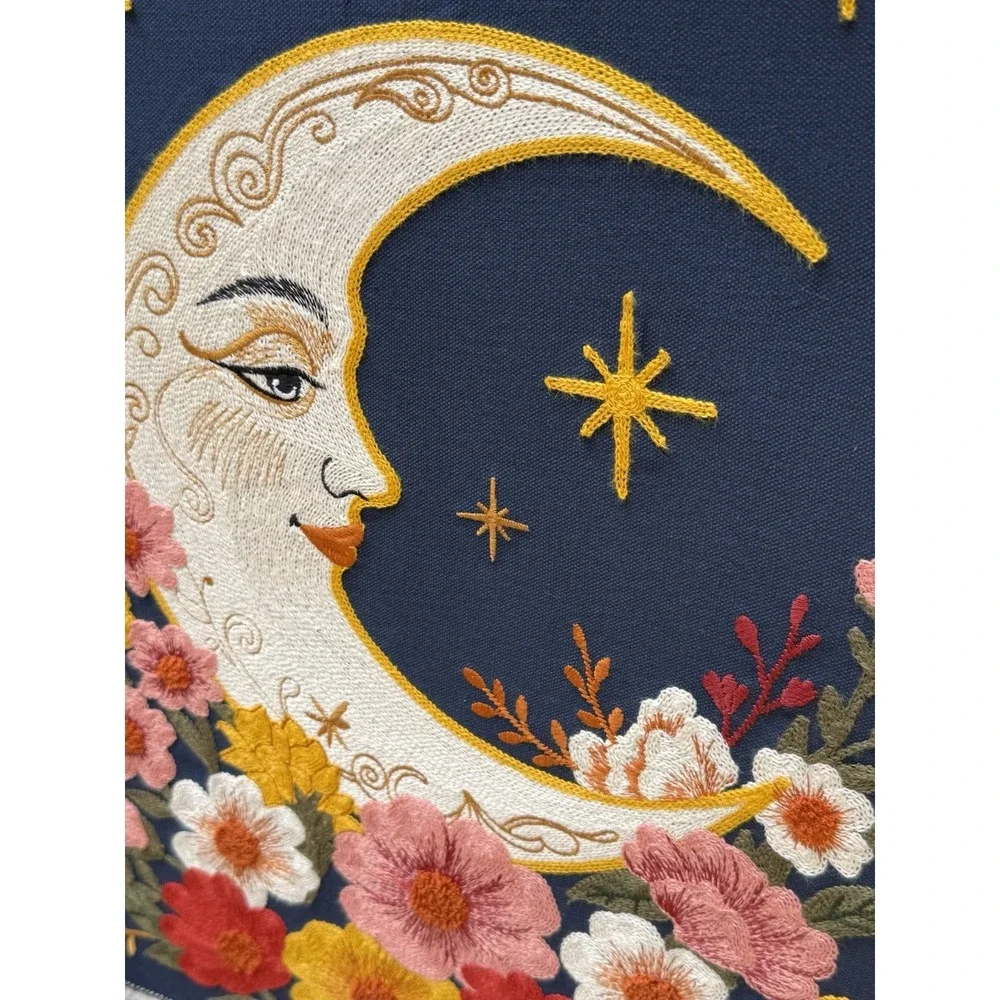 BP Home Woven Textile Embroidered Wall Decor Sun Moon 18 X 26